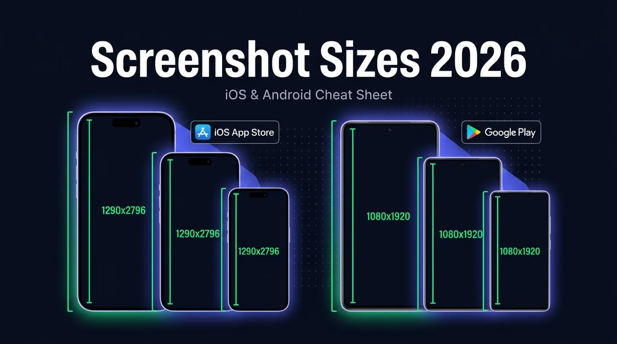 App Store Screenshot Sizes: Complete 2026 Cheat Sheet (iOS and Android)