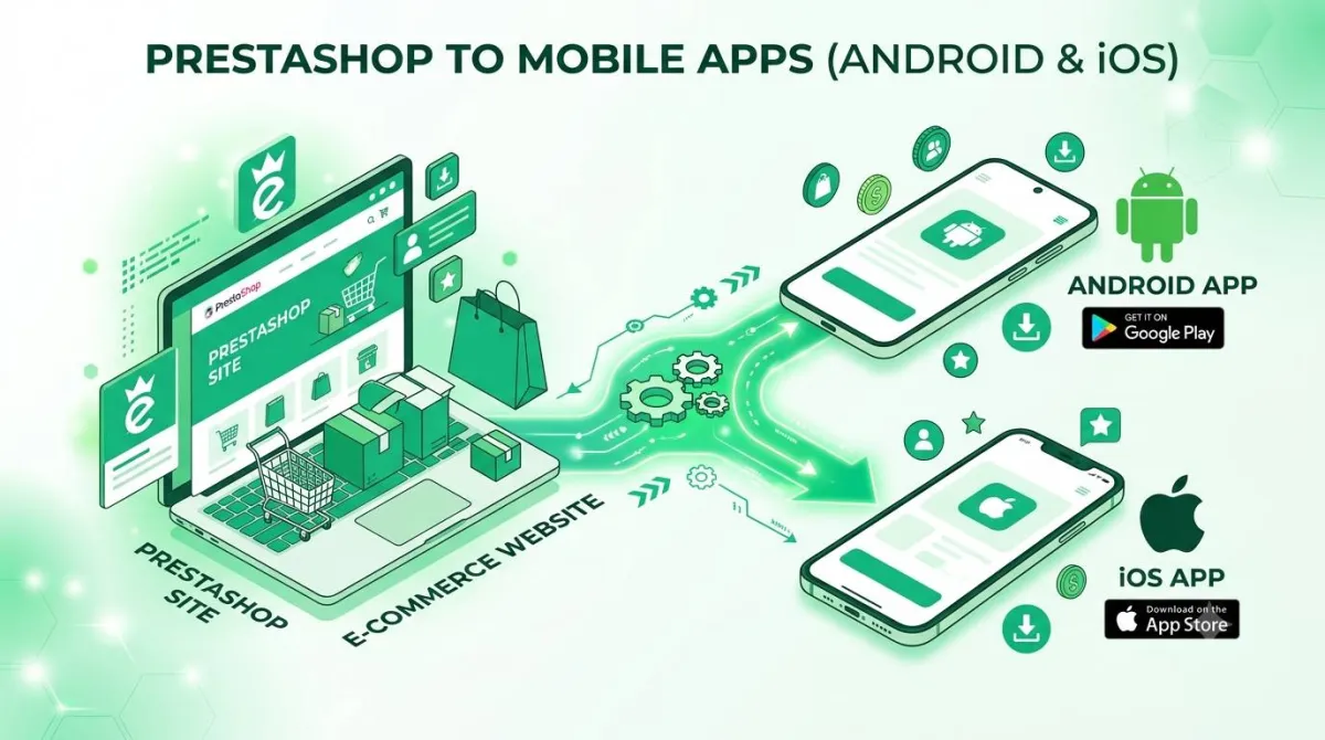Convert Your PrestaShop Store Into an Android & iOS App (No Code)