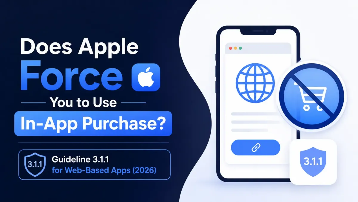Does Apple Force You to Use In-App Purchase? Guideline 3.1.1 for Web-Based Apps (2026)